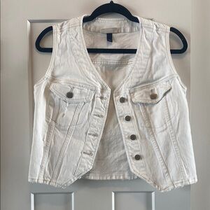 White Denim Vest